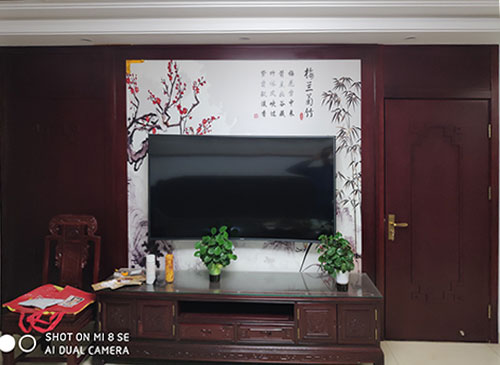 九龙坡中式家庭装修电视柜效果展示