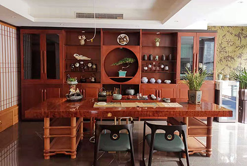 九龙坡中式大宅装修茶桌茶柜效果图