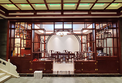 九龙坡中式会所装修茶桌椅摆放效果图