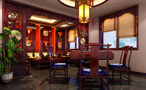 九龙坡古典中式风格茶楼包间设计装修效果图