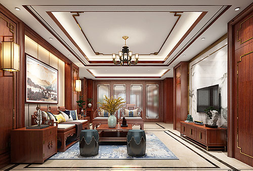 九龙坡小清新格调的现代简约别墅中式设计装修效果图