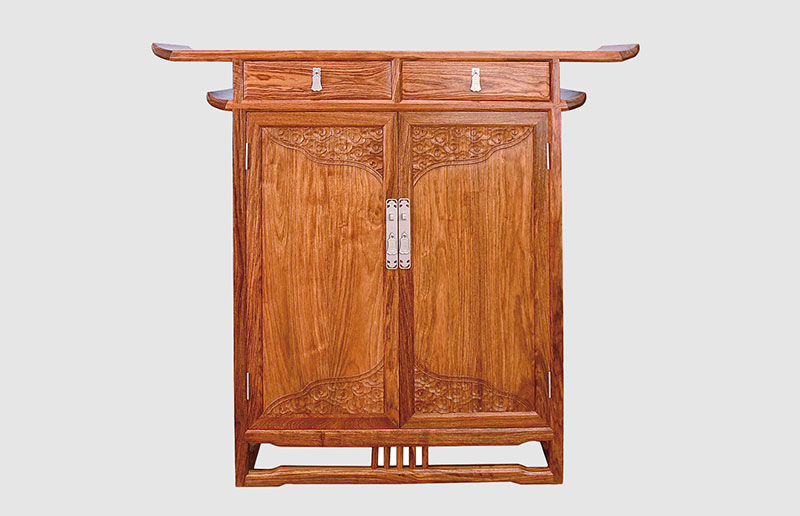 九龙坡观云潮家庭中式装修实木玄关柜效果图