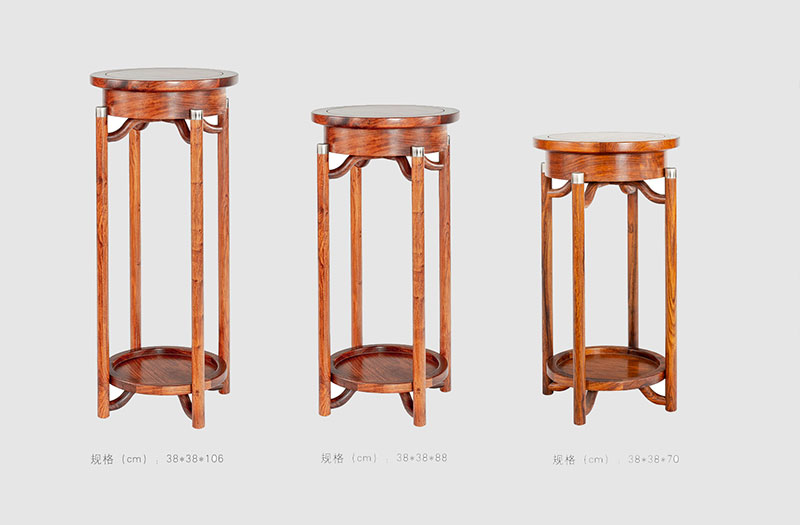 九龙坡中式家庭装修实木花架组合家具效果图