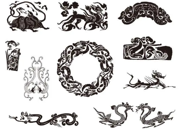 九龙坡龙纹和凤纹的中式图案